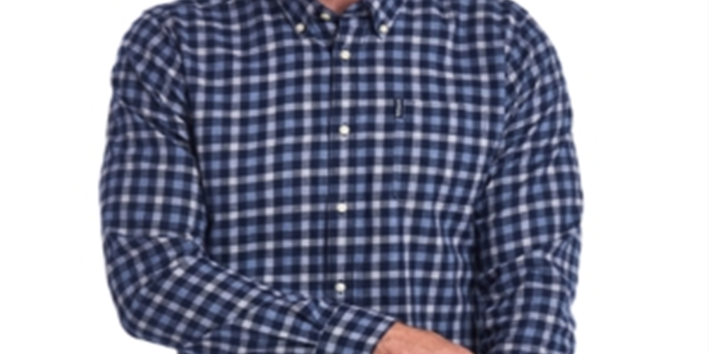 Camisa social masculina Barbour xadrez com gola azul tamanho XX-G