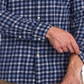 Camisa social masculina Barbour xadrez com gola azul tamanho XX-G