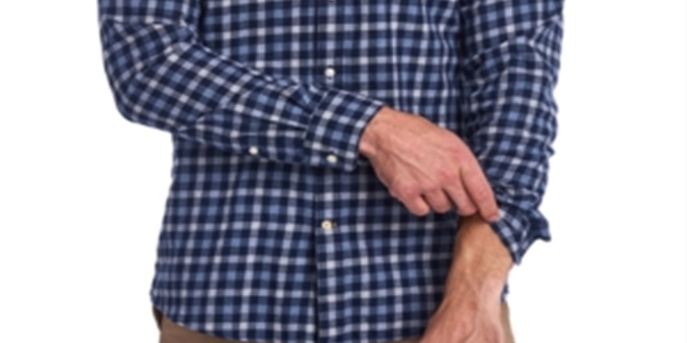 Camisa social masculina Barbour xadrez com gola azul tamanho XX-G