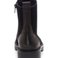 Botas femininas Lucky Brand Ilianna de couro com bico fechado e cano curto, pretas, tamanho 6 M