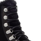 Botas femininas Lucky Brand Ilianna de couro com bico fechado e cano curto, pretas, tamanho 6 M