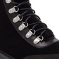 Botas femininas Lucky Brand Ilianna de couro com bico fechado e cano curto, pretas, tamanho 6 M