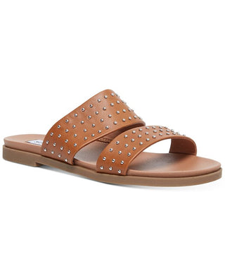 Sandálias femininas Steve Madden Dede de couro sintético, marrom, tamanho 6,5 m