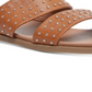 Sandálias femininas Steve Madden Dede de couro sintético, marrom, tamanho 6,5 m