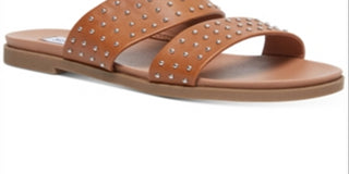 Sandálias femininas Steve Madden Dede de couro sintético, marrom, tamanho 6,5 m