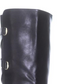Botas femininas Thalia Sodi com tiras cruzadas e fivela com tiras Veronika, bico amendoado, salto bloco e zíper, tamanho 7,5 M