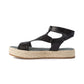 Sandálias plataforma casuais Bare Traps Bernedette femininas com bico aberto, pretas, tamanho 8,5 M