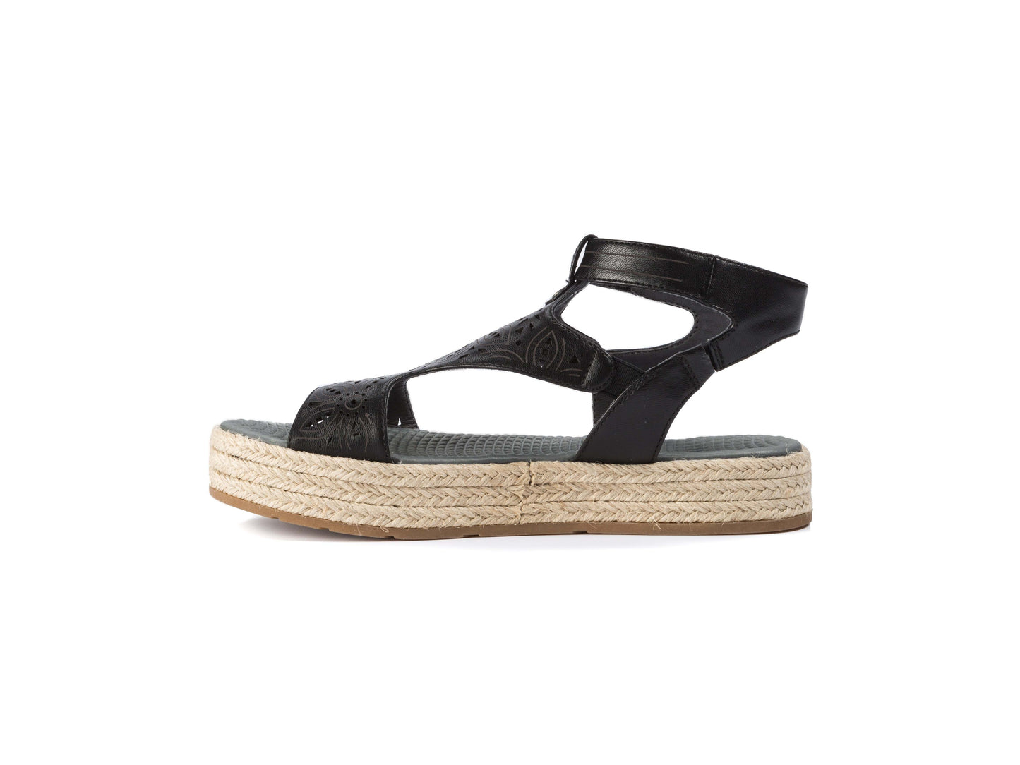 Sandálias plataforma casuais Bare Traps Bernedette femininas com bico aberto, pretas, tamanho 8,5 M