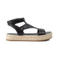 Sandálias plataforma casuais Bare Traps Bernedette femininas com bico aberto, pretas, tamanho 8,5 M