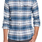 Camisa Barbour Shoreham Masculina Azul Aço Tamanho Médio