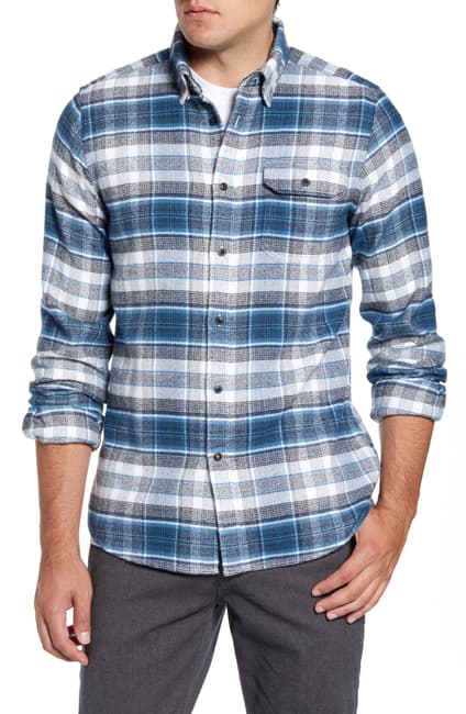 Camisa Barbour Shoreham Masculina Azul Aço Tamanho Médio