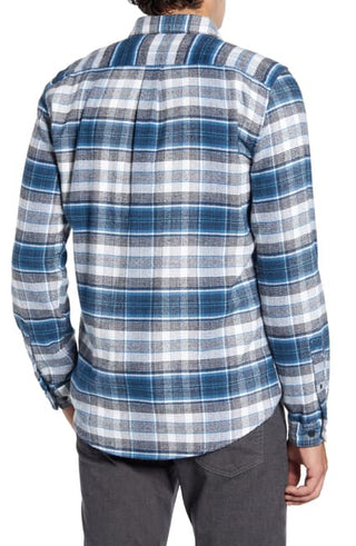 Camisa Barbour Shoreham Masculina Azul Aço Tamanho Médio