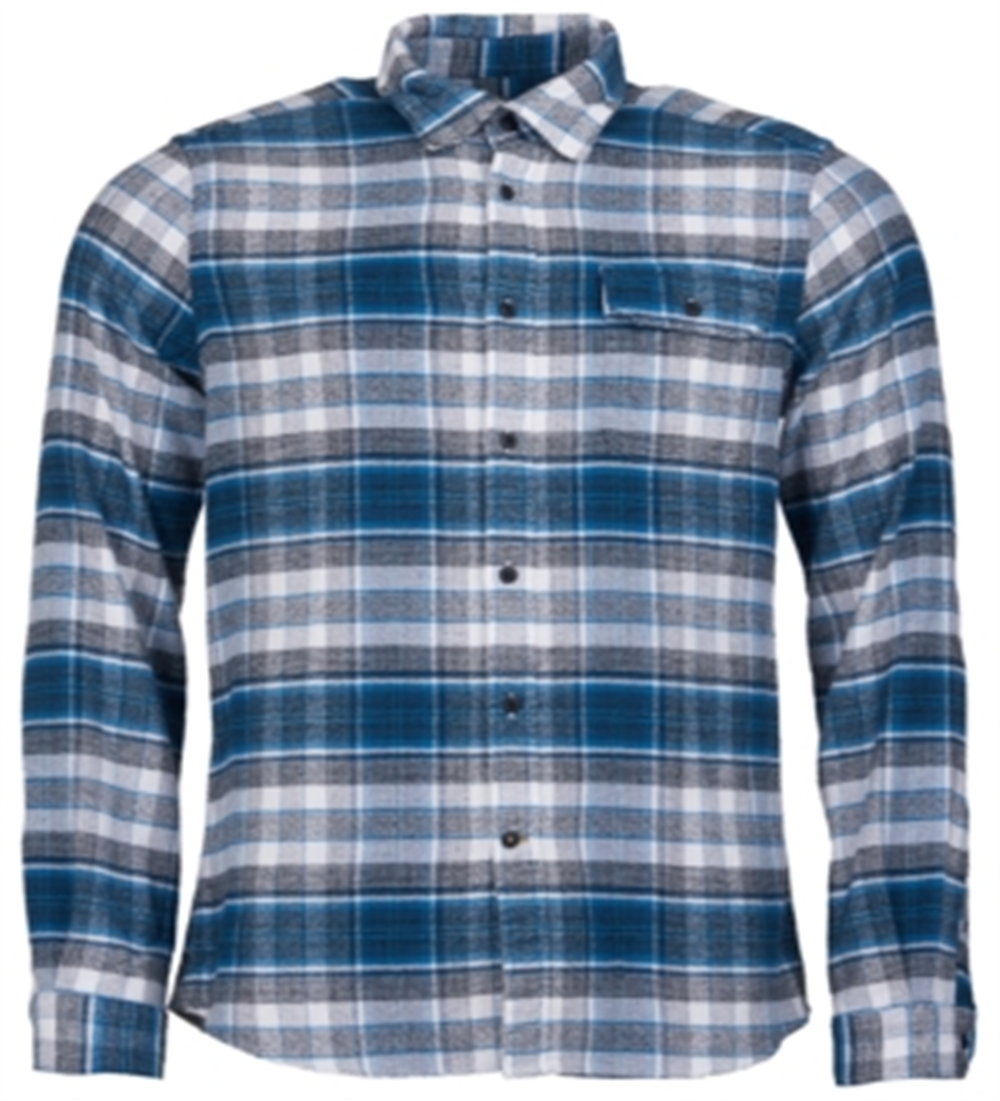 Camisa Barbour Shoreham Masculina Azul Aço Tamanho Médio