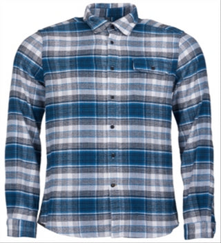 Camisa Barbour Shoreham Masculina Azul Aço Tamanho Médio