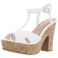 Sandálias femininas American Rag com tira no tornozelo, peep toe, para ocasiões especiais, tamanho 9 M, brancas