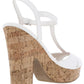 Sandálias femininas American Rag com tira no tornozelo, peep toe, para ocasiões especiais, tamanho 9 M, brancas