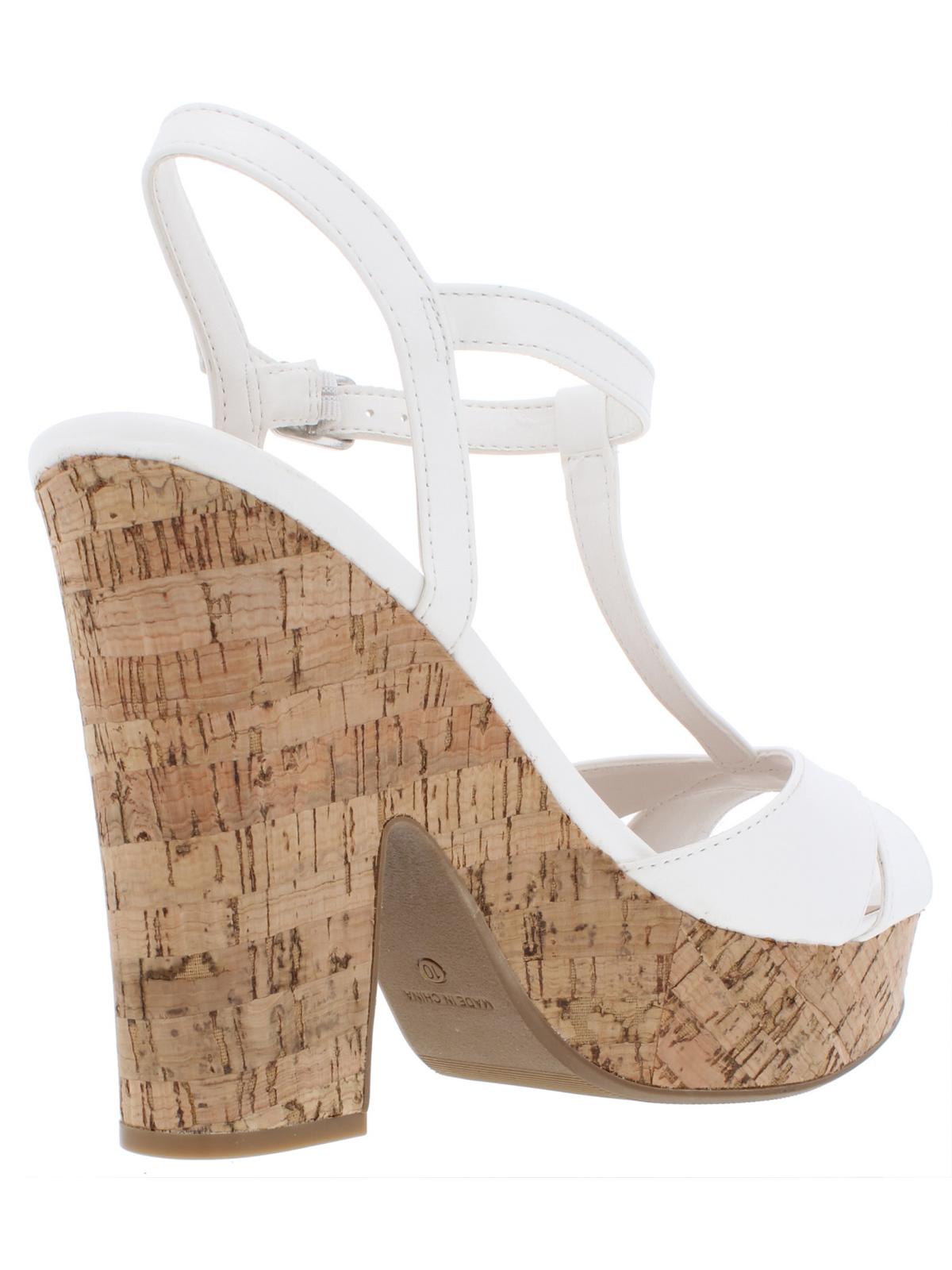 Sandálias femininas American Rag com tira no tornozelo, peep toe, para ocasiões especiais, tamanho 9 M, brancas