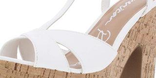 Sandálias femininas American Rag com tira no tornozelo, peep toe, para ocasiões especiais, tamanho 9 M, brancas