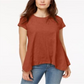 Camiseta feminina estilo lenço com bainha laranja tamanho GG