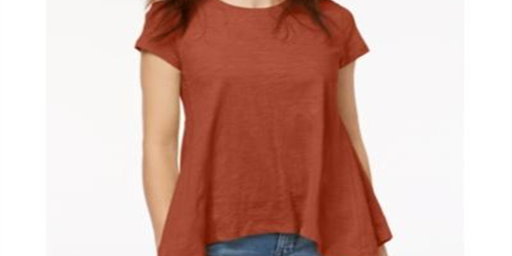Camiseta feminina estilo lenço com bainha laranja tamanho GG