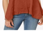 Camiseta feminina estilo lenço com bainha laranja tamanho GG