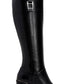 Botas de montaria femininas Alfani Nellie de couro com bico fechado e cano alto, pretas, tamanho 7,5 M