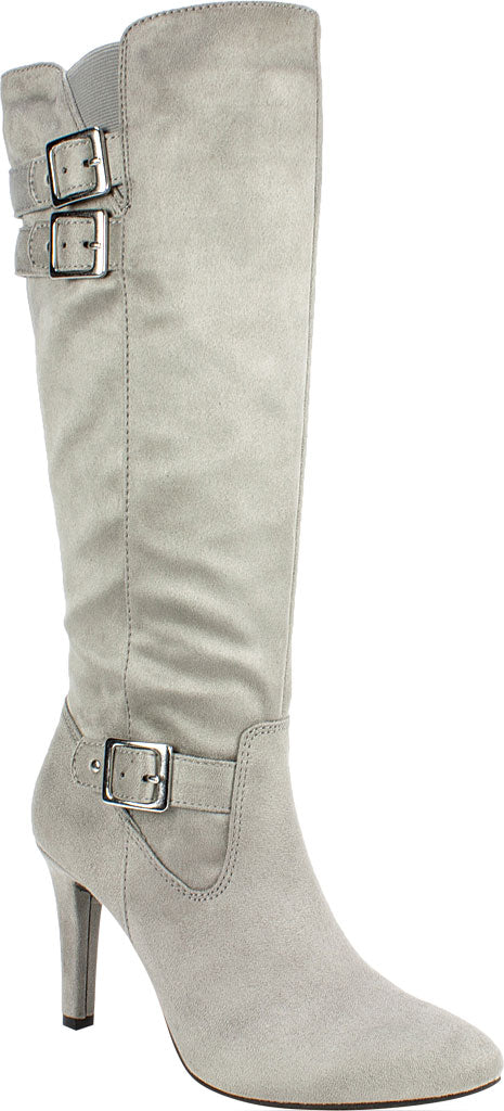 Botas sociais femininas Rialto Cahoon com fivela cinza claro, tamanho 6,5 M