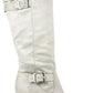 Botas sociais femininas Rialto Cahoon com fivela cinza claro, tamanho 6,5 M