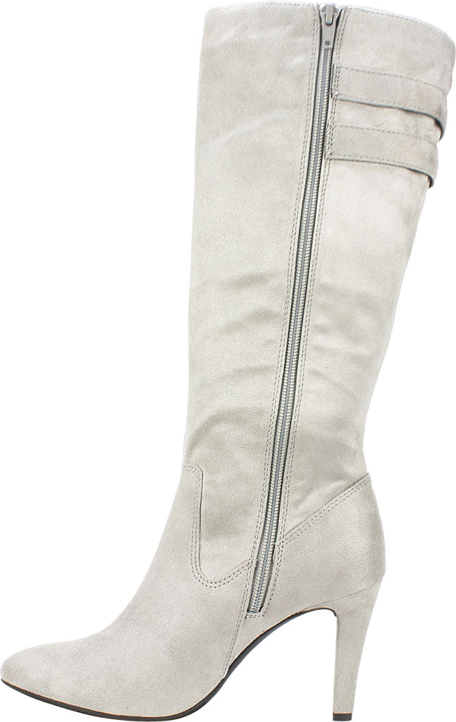 Botas sociais femininas Rialto Cahoon com fivela cinza claro, tamanho 6,5 M