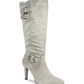 Botas sociais femininas Rialto Cahoon com fivela cinza claro, tamanho 6,5 M