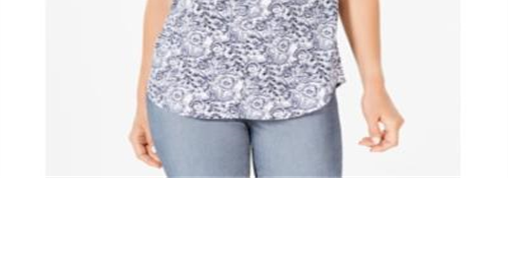 Blusa feminina Charter Club com estampa floral e gola plissada, branca, tamanho 2XL