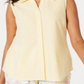Camisa feminina sem mangas Charter Club Piquet Lemon Spritz Amarelo Tamanho 14