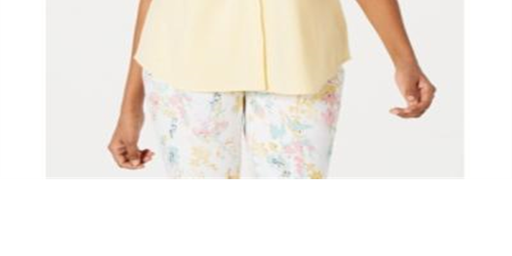 Camisa feminina sem mangas Charter Club Piquet Lemon Spritz Amarelo Tamanho 14