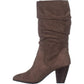 Botas ESPRIT Oliana Dobrável Salto Bloco Cano Médio Femininas Marrom Tamanho 8.5