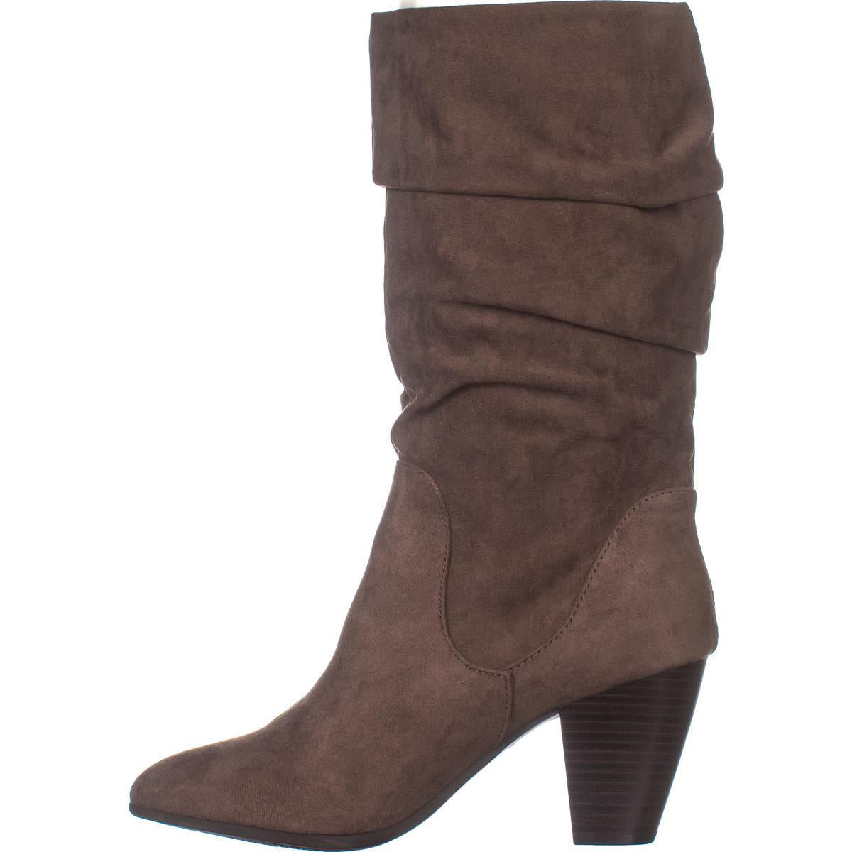 Botas ESPRIT Oliana Dobrável Salto Bloco Cano Médio Femininas Marrom Tamanho 8.5