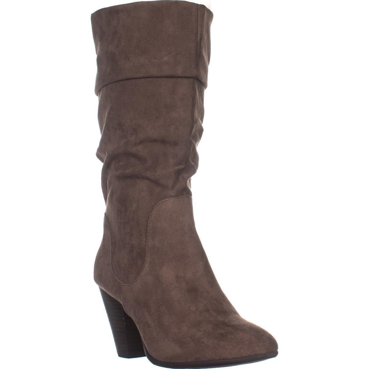 Botas ESPRIT Oliana Dobrável Salto Bloco Cano Médio Femininas Marrom Tamanho 8.5