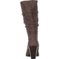 Botas ESPRIT Oliana Dobrável Salto Bloco Cano Médio Femininas Marrom Tamanho 8.5
