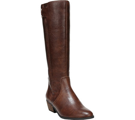 Bota feminina Dr. Scholls Brilliance de cano alto, em marrom uísque, tamanho 6,5 M