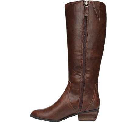 Bota feminina Dr. Scholls Brilliance de cano alto, em marrom uísque, tamanho 6,5 M