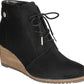 Bota feminina Dr. Scholls Conquer Wedge preta, tamanho 6 M