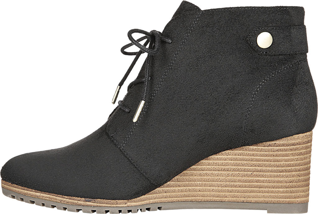 Bota feminina Dr. Scholls Conquer Wedge preta, tamanho 6 M