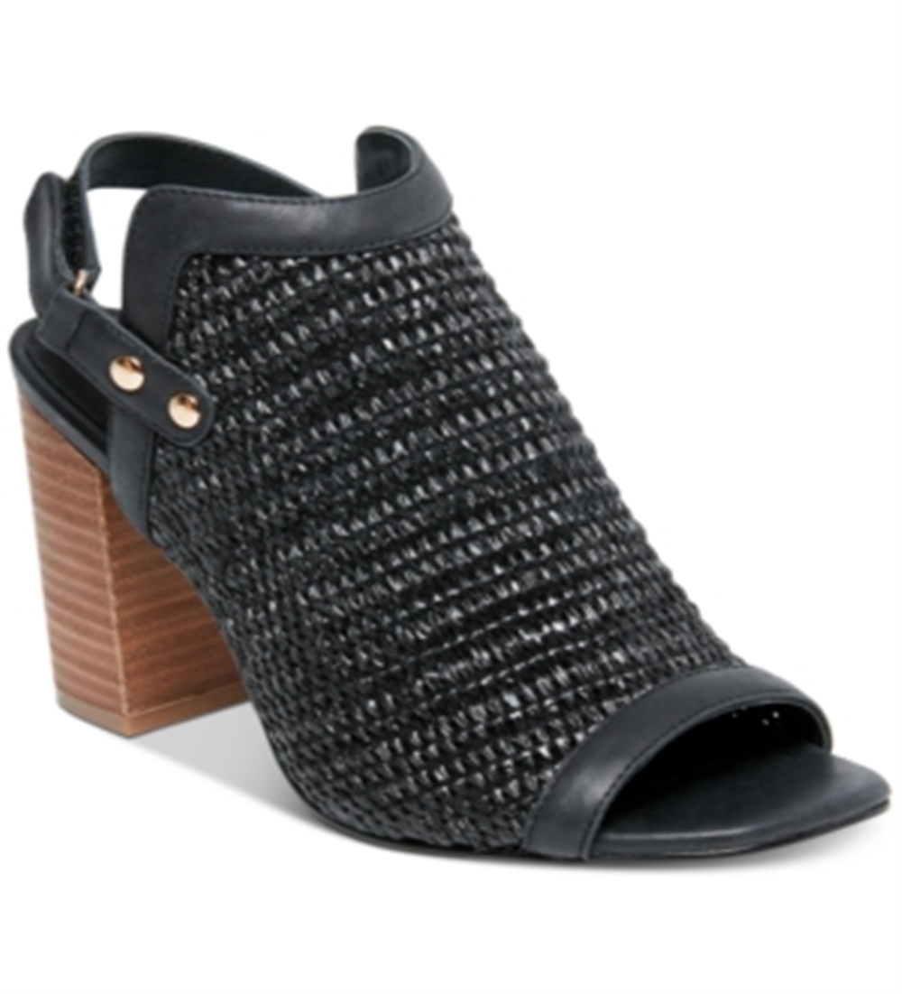 Sandália feminina de salto fino STEVEN by Steve Madden, preta, tamanho 7,5 M