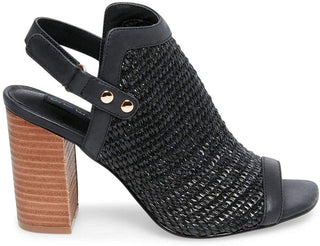 Sandália feminina de salto fino STEVEN by Steve Madden, preta, tamanho 7,5 M