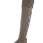 Botas femininas American Rag Adarra Buckle Salto alto acima do joelho, marrom, tamanho 8,5 M