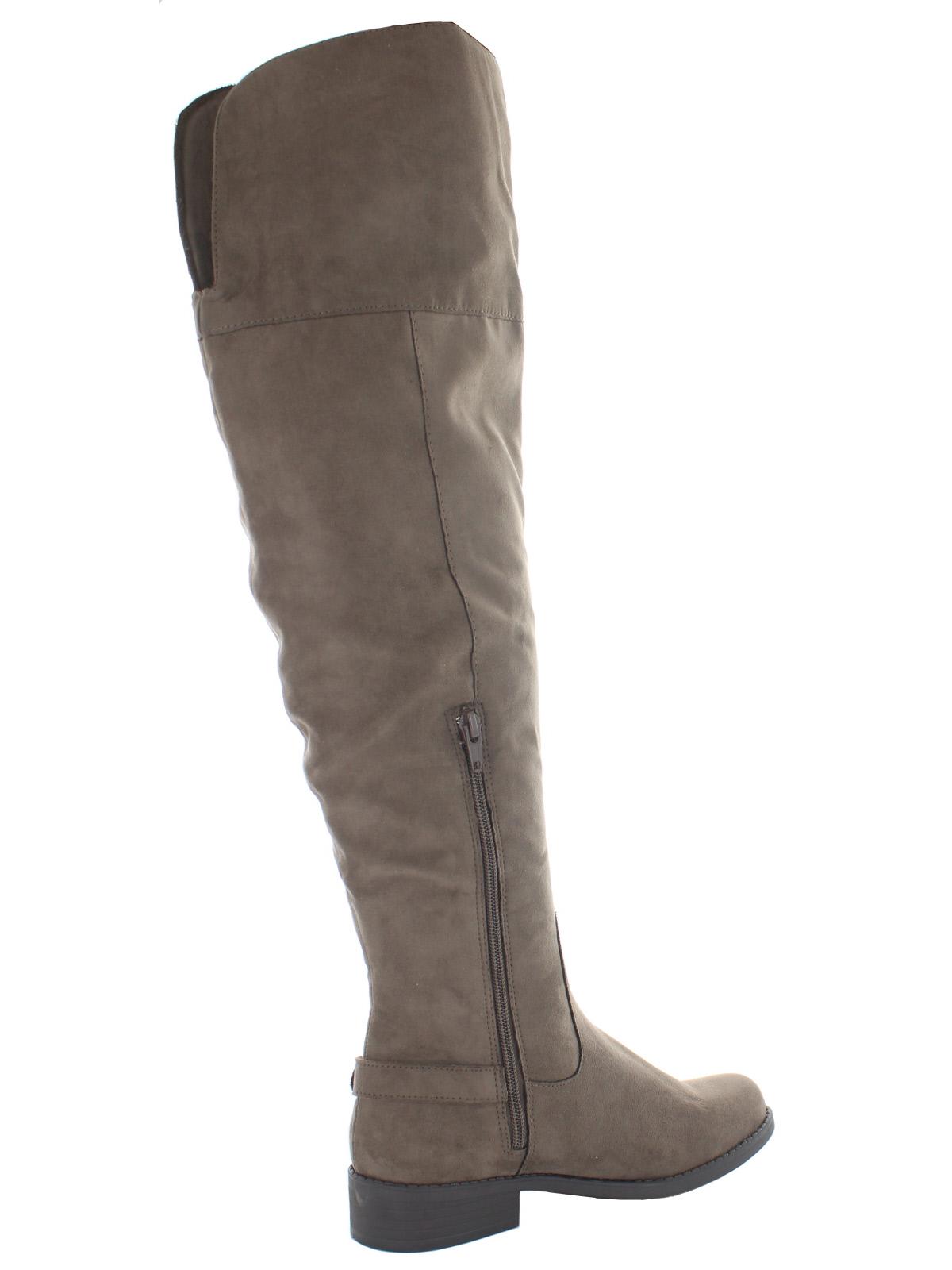 Botas femininas American Rag Adarra Buckle Salto alto acima do joelho, marrom, tamanho 8,5 M