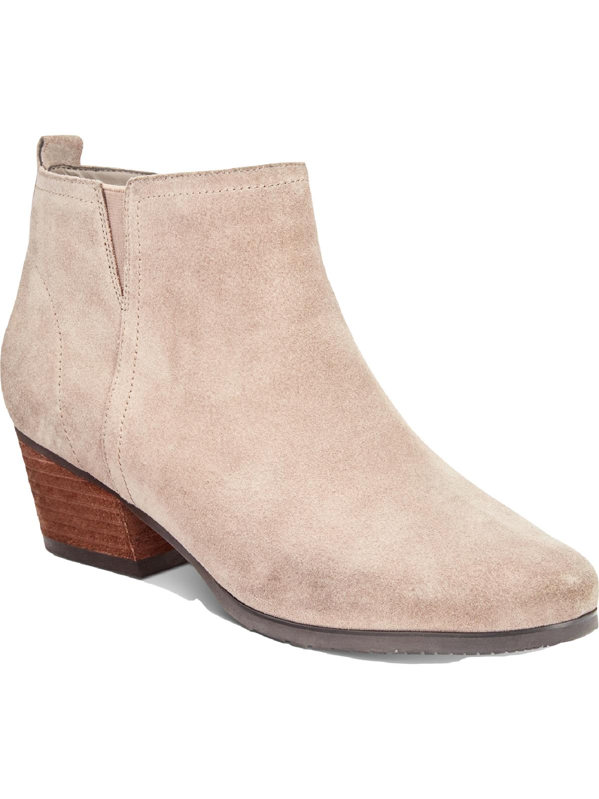 Aqua College Botas de couro femininas Flex Gore Comfort, à prova d'água, acolchoadas, com bico redondo e salto bloco, zíper, marrom, tamanho 5,5 M