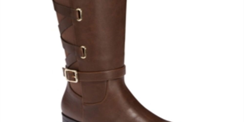 Botas de montaria femininas Thalia Sodi Veronika em couro sintético, marrom, tamanho 12 M