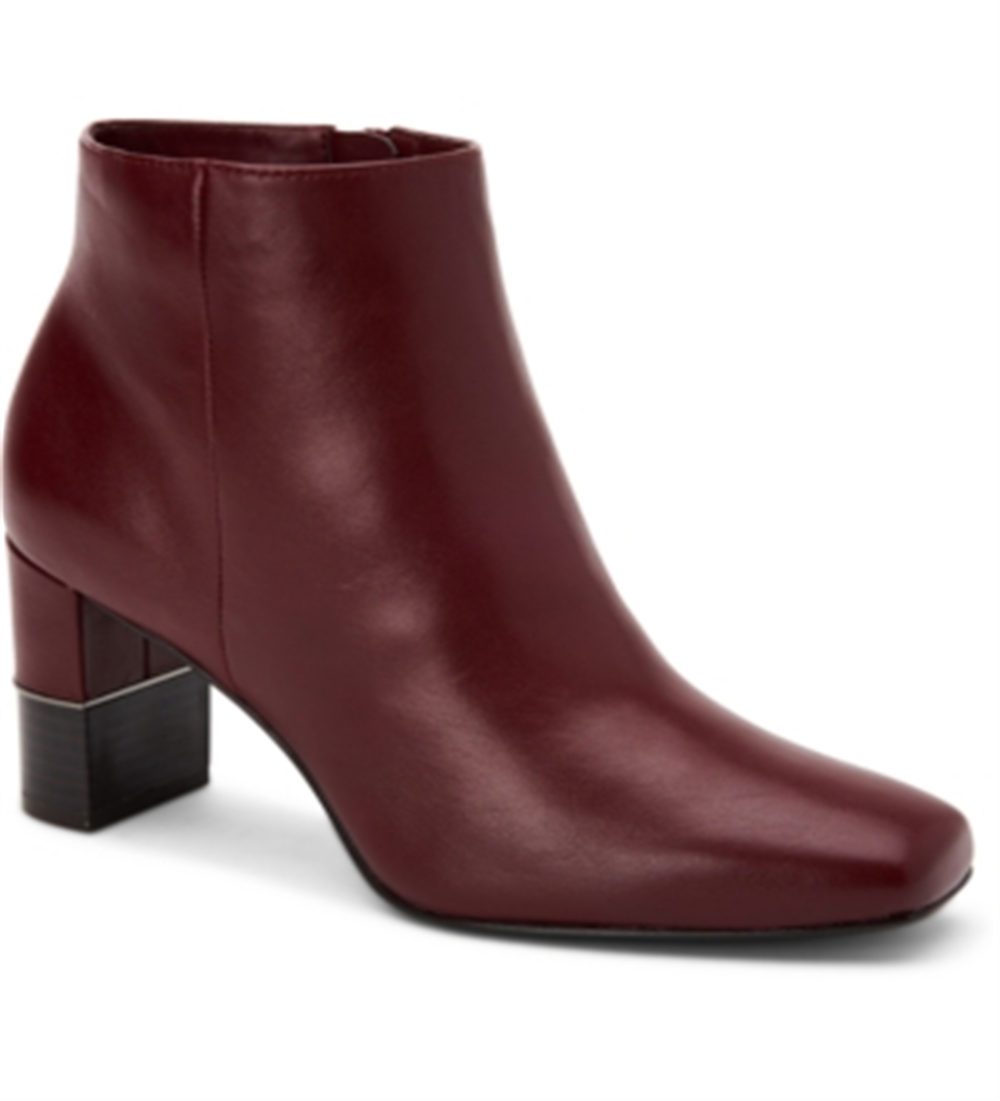 Botas femininas Alfani Walliss de couro com bico fechado e cano curto, tamanho 7,5 M, vermelhas
