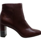 Botas femininas Alfani Walliss de couro com bico fechado e cano curto, tamanho 7,5 M, vermelhas
