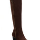 Botas femininas estilo &amp; co Wynterr de camurça, bico amendoado, cano alto, marrom, tamanho 7,5 M